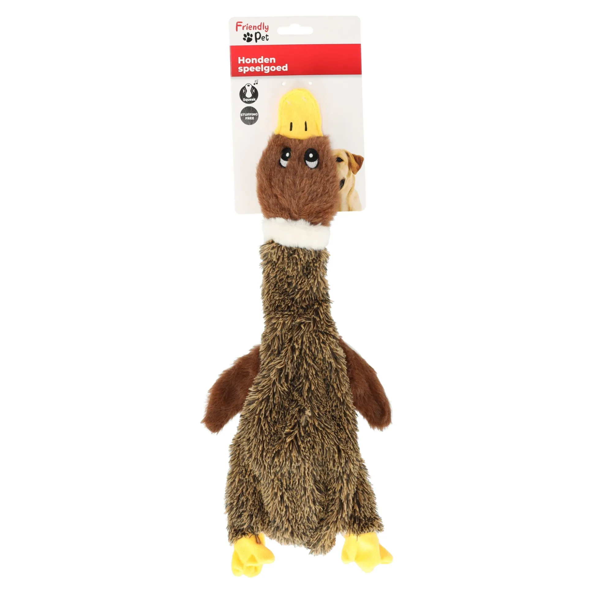 Hondenspeelgoed Inez eend bruin 19x47x3,5cm