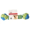 Hondenspeelgoed knoopbeen blauw/geel 28cm