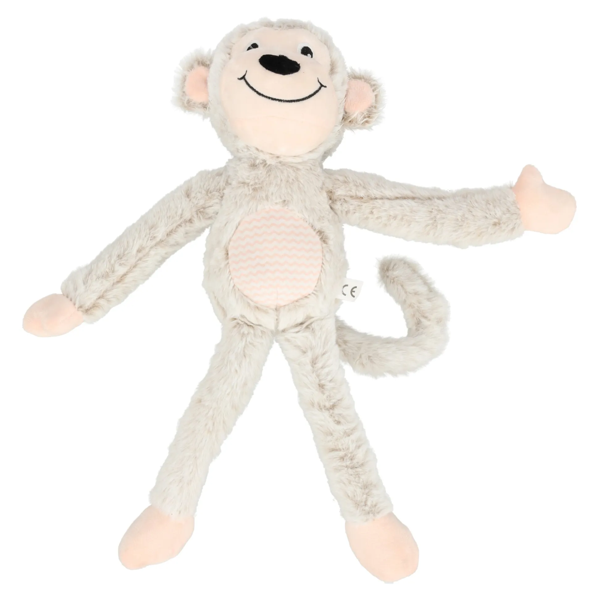 Hondenspeelgoed Minka aap beige 23x12x40cm