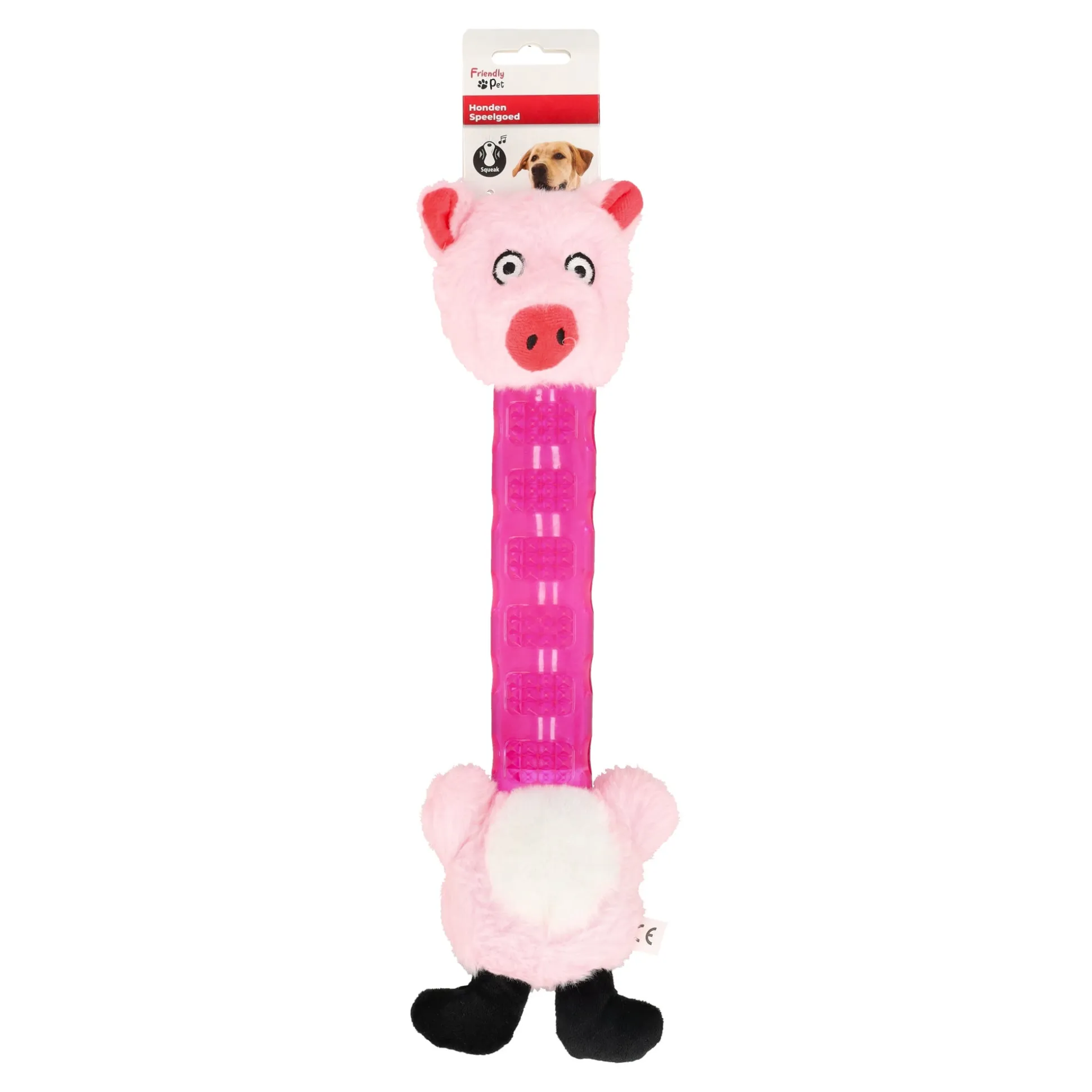 Hondenspeelgoed Necki varken plush roze 38x15x7cm