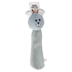 Hondenspeelgoed pluche muis Lulu grijs