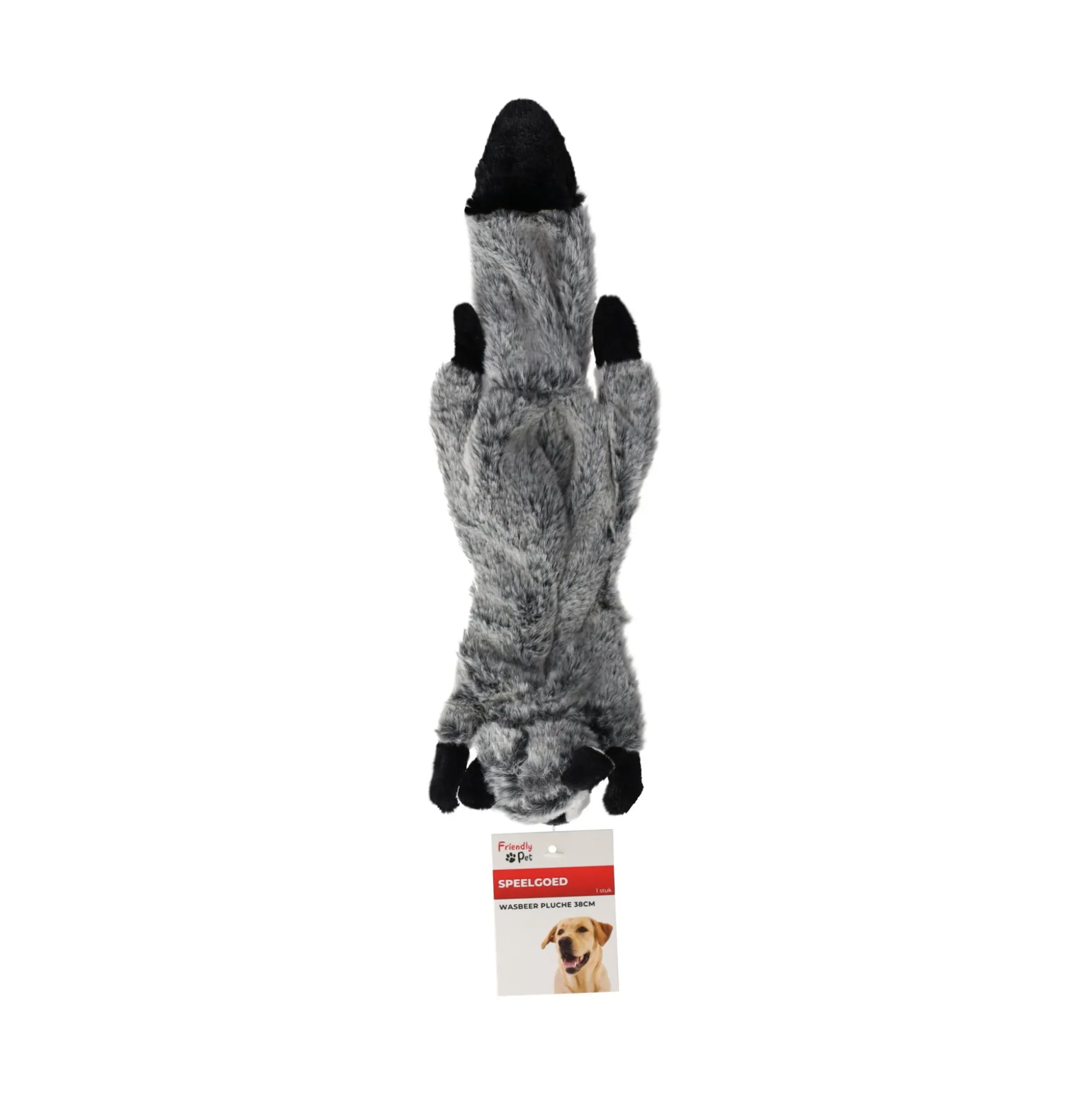 Hondenspeelgoed pluche wasbeer 38 cm