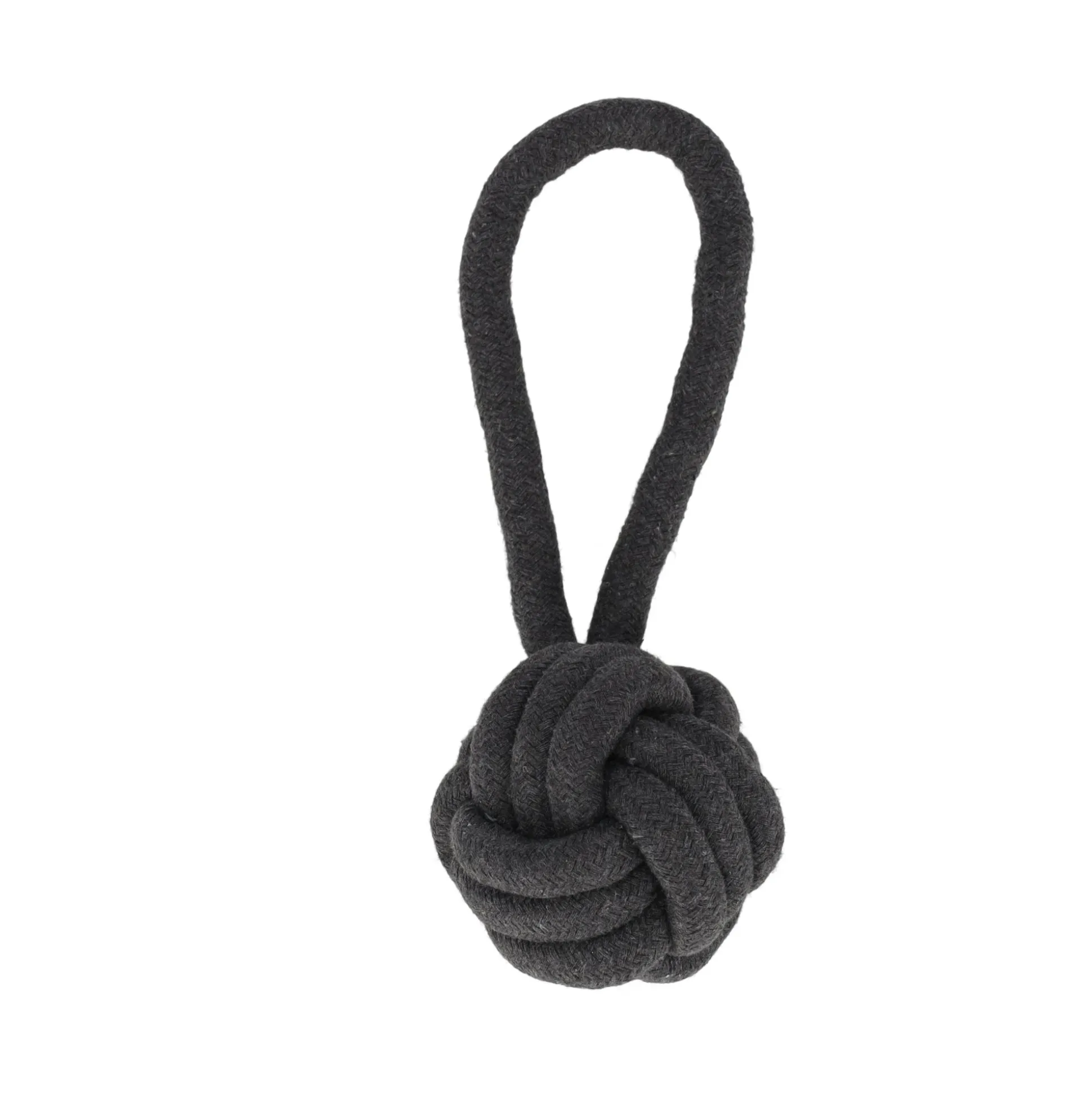 Hondenspeelgoed Ringo touw bal grijs D8,5cm 15mm 25cm