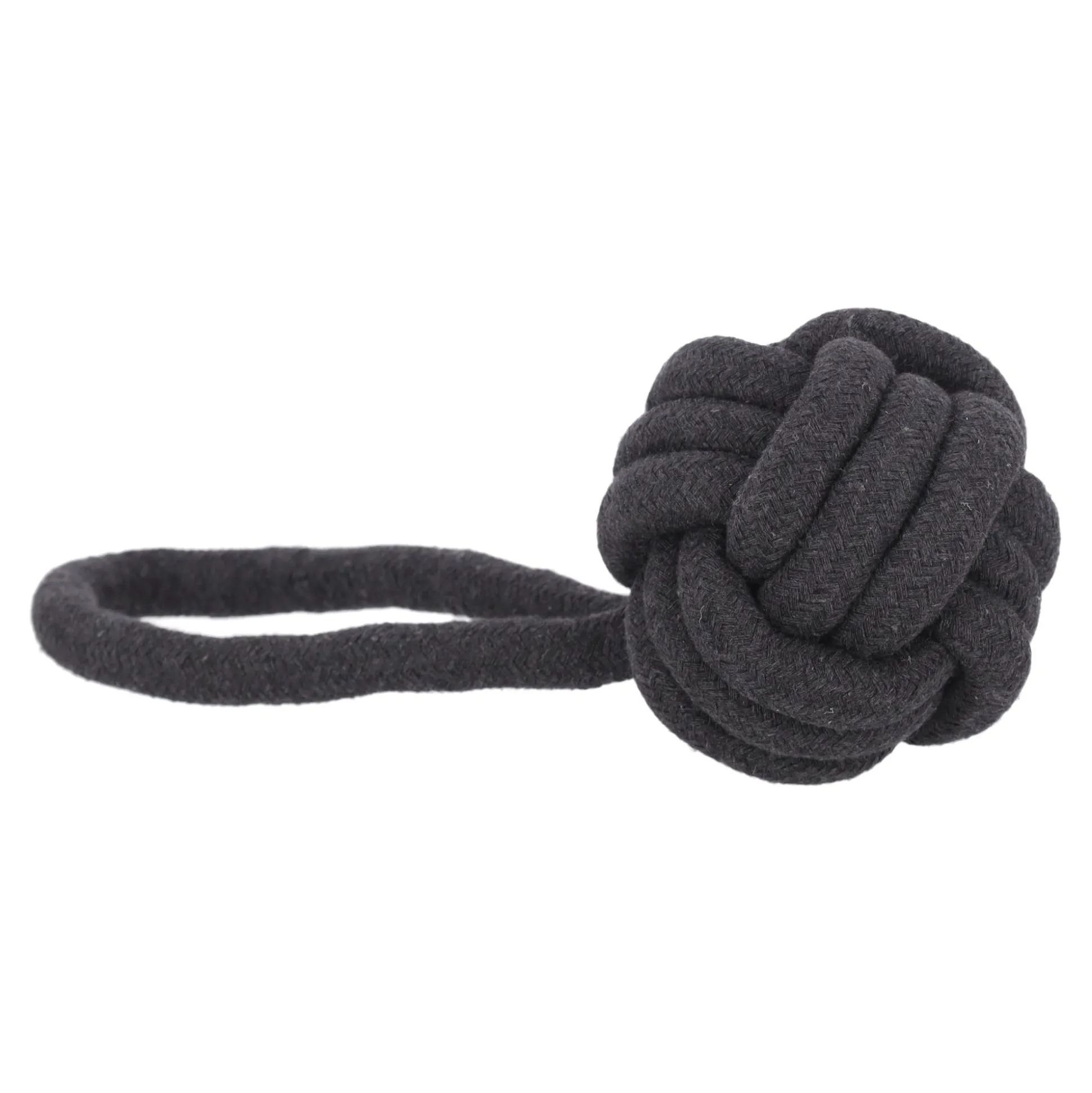 Hondenspeelgoed Ringo touw bal grijs D8,5cm 15mm 25cm