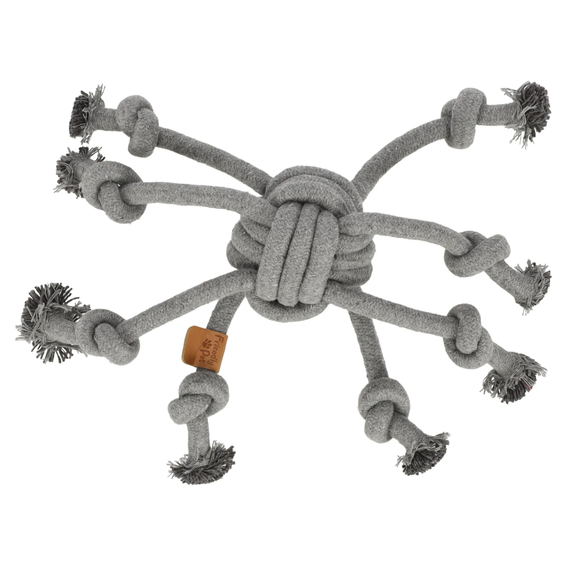 Hondenspeelgoed spin 38cm grijs eco