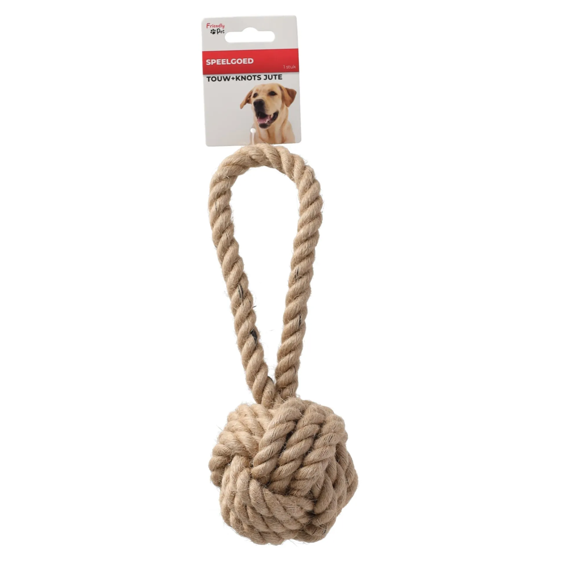 Hondenspeelgoed touw + knots jute