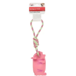 Hondenspeelgoed touw met varken 35 cm