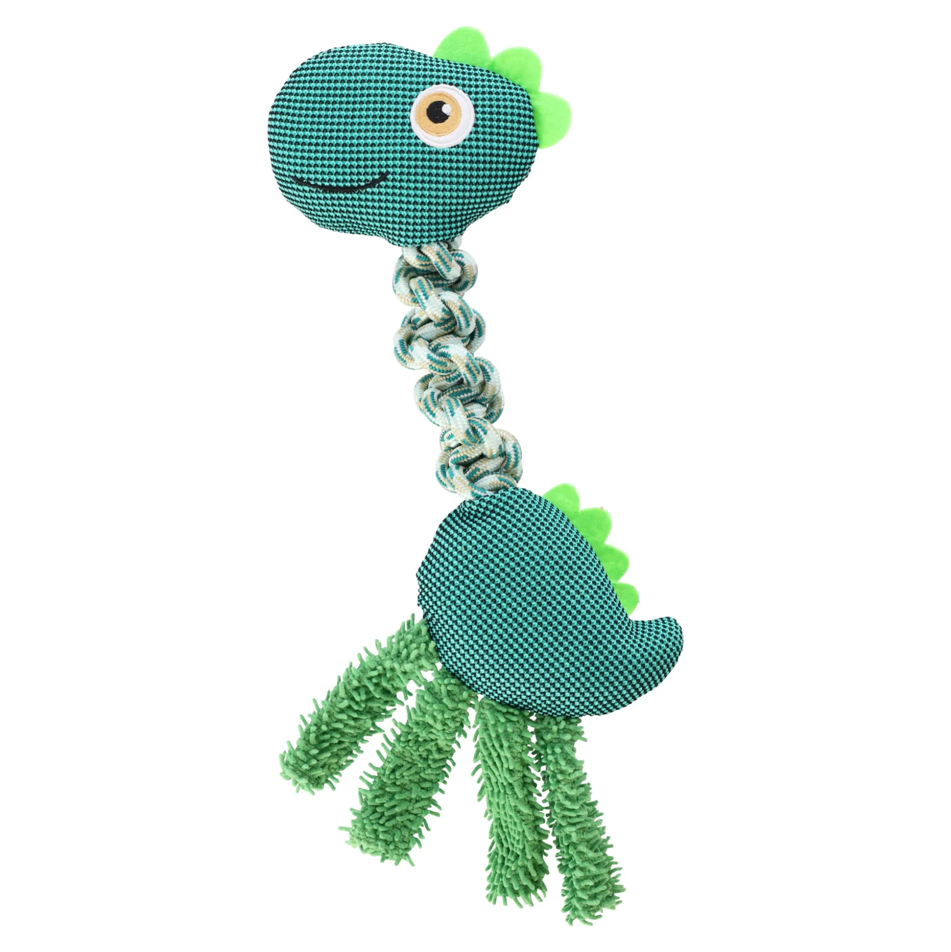 Hondenspeelgoed touw+pluche dino 42cm