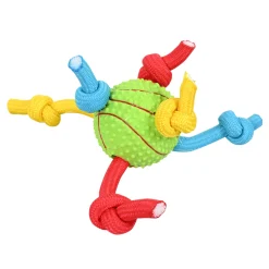 Hondenspeelgoed TPR bal + touw Friendly Pet