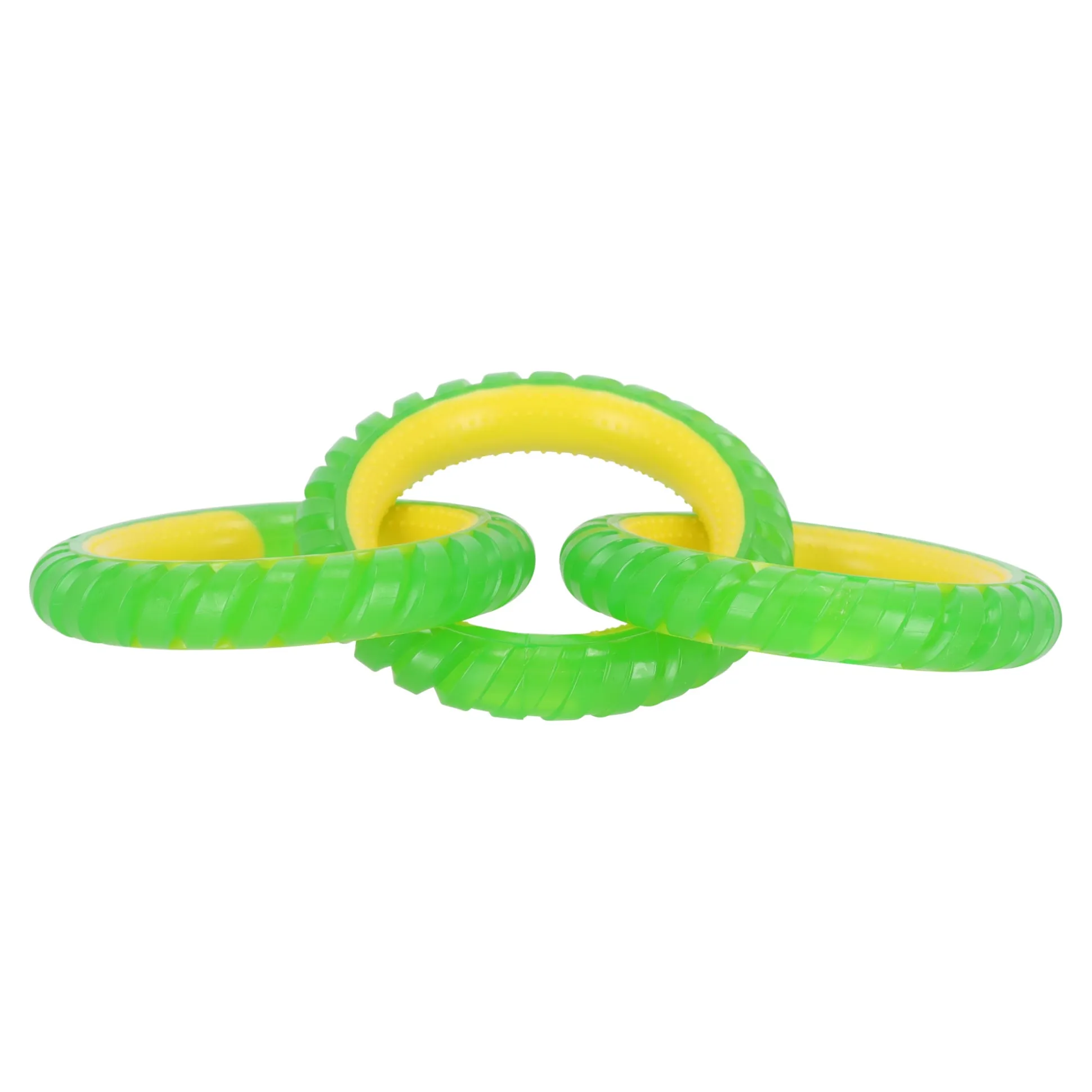 Hondenspeelgoed TPR 3ring 29 cm geel/groen