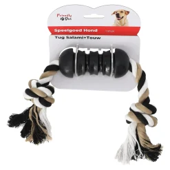 Hondenspeelgoed tug salami + touw