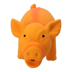 Hondenspeelgoed varken latex 16cm oranje