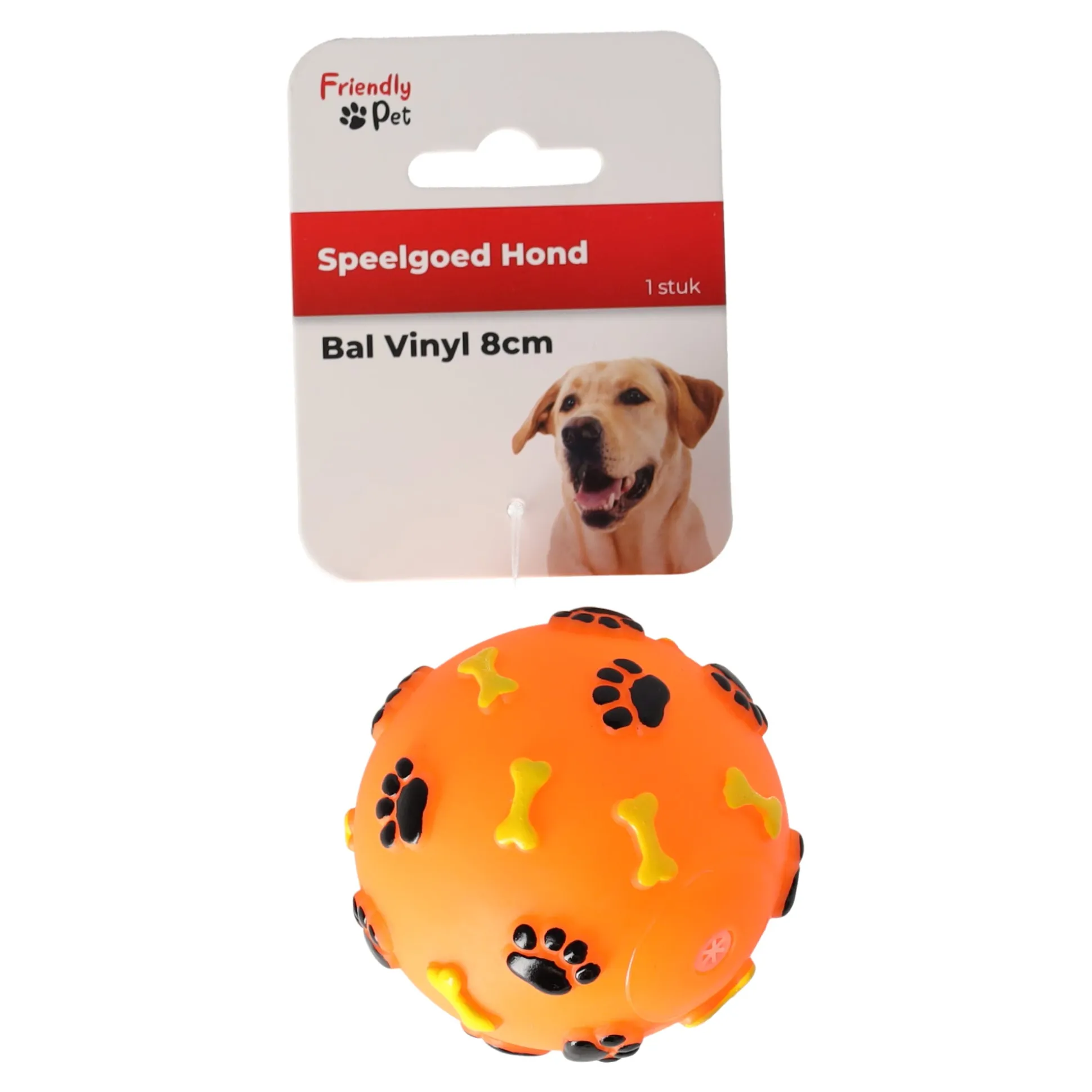 Hondenspeelgoed vinyl bal 8cm