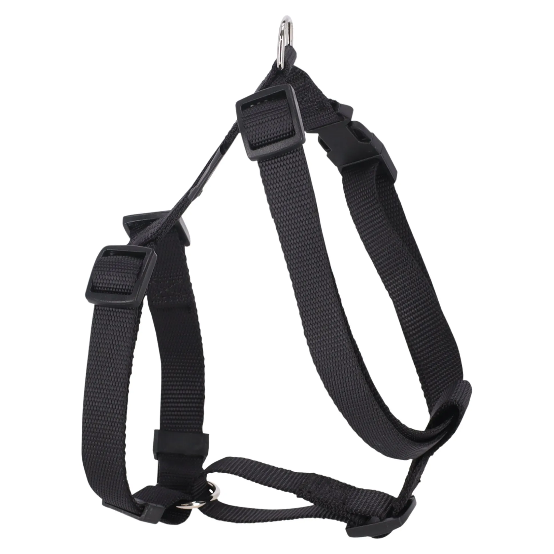 Hondentuig nylon verstelbaar zwart 40-65cm