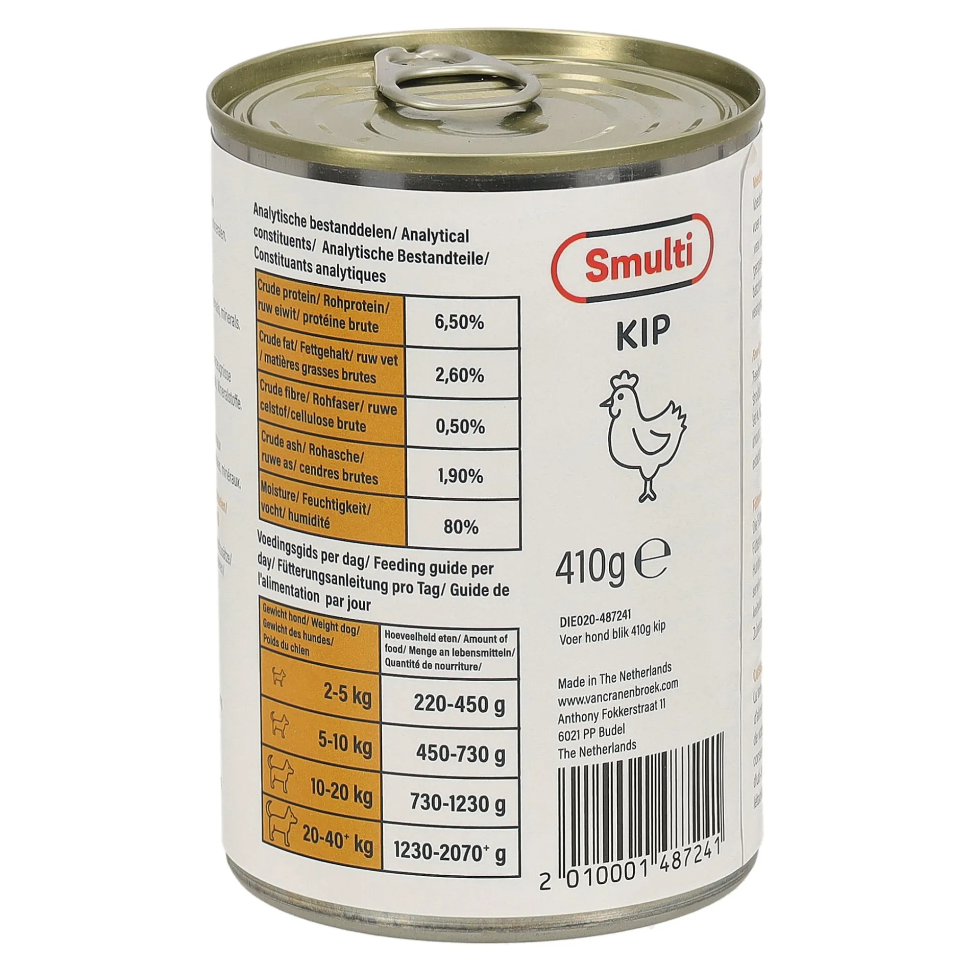 Hondenvoer Blik 410 gram Kip Smulti