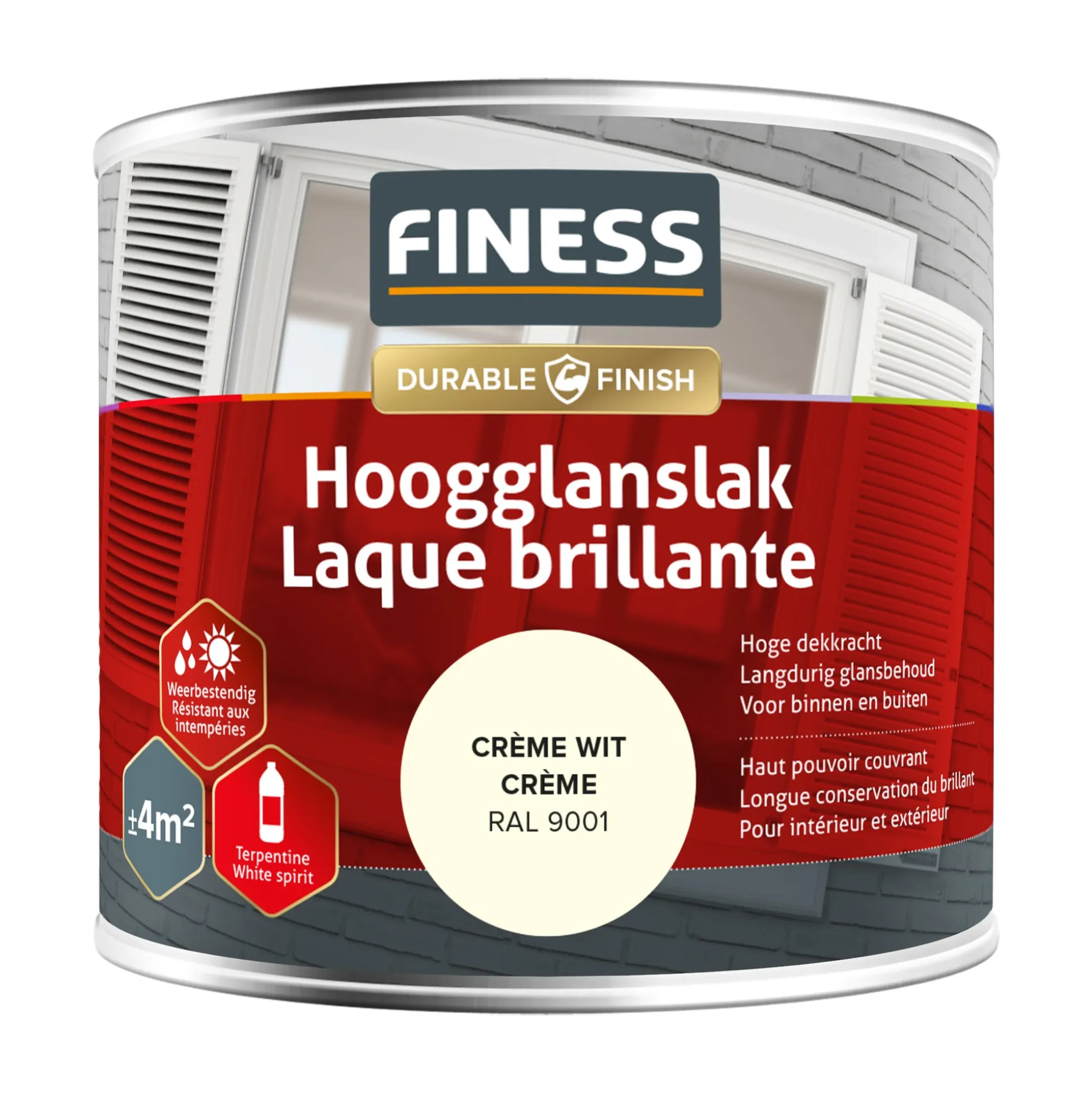 Hoogglans crème wit 14204 250ml Finess