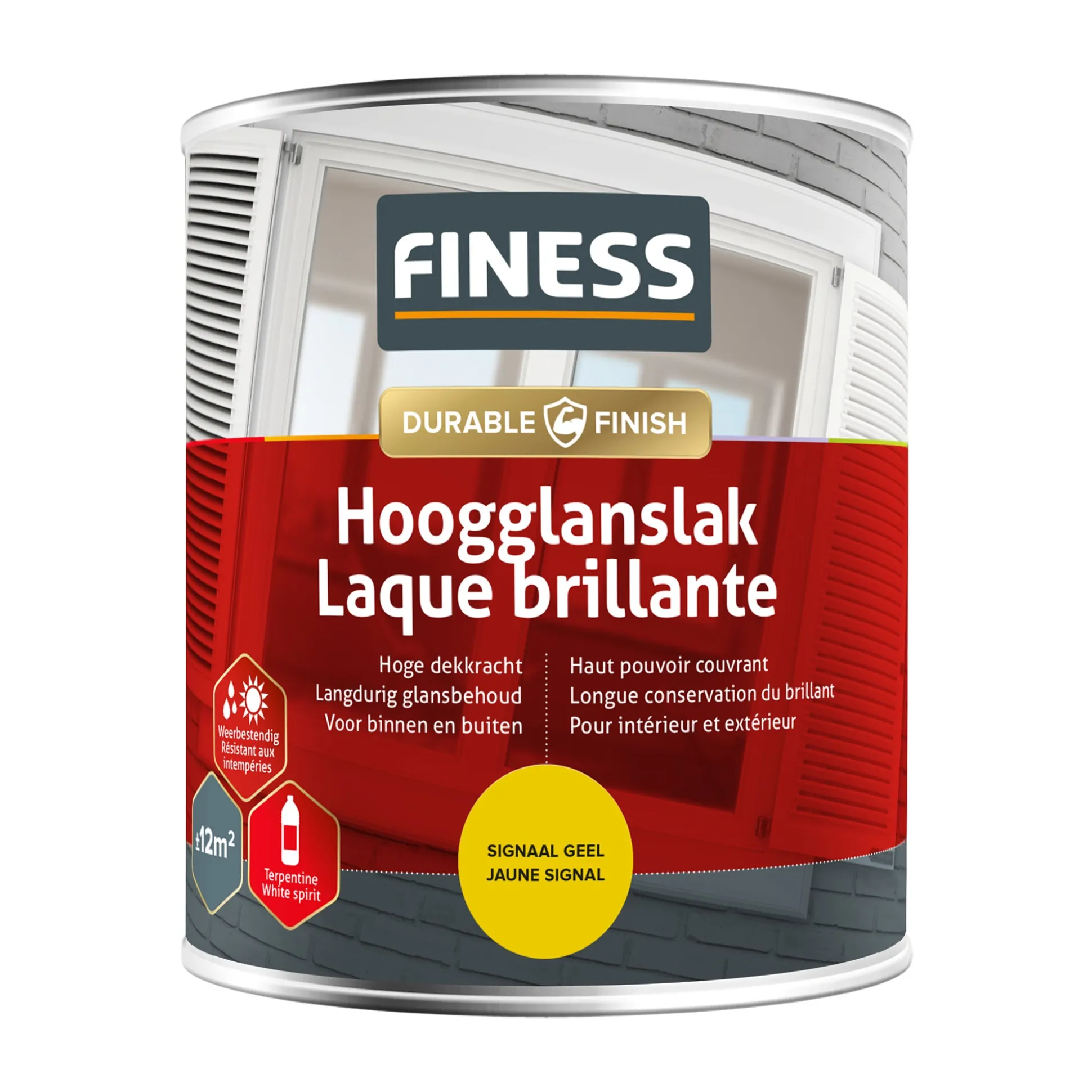 Hoogglans signaal geel 1423 750ml Finess