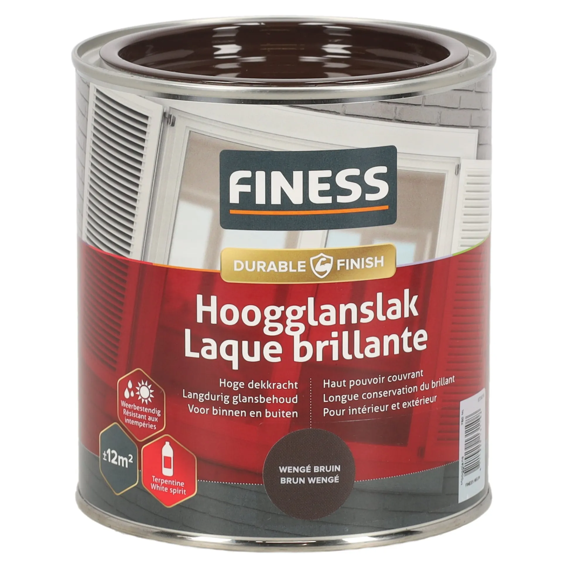 Hoogglans wengé bruin 1449 750ml Finess
