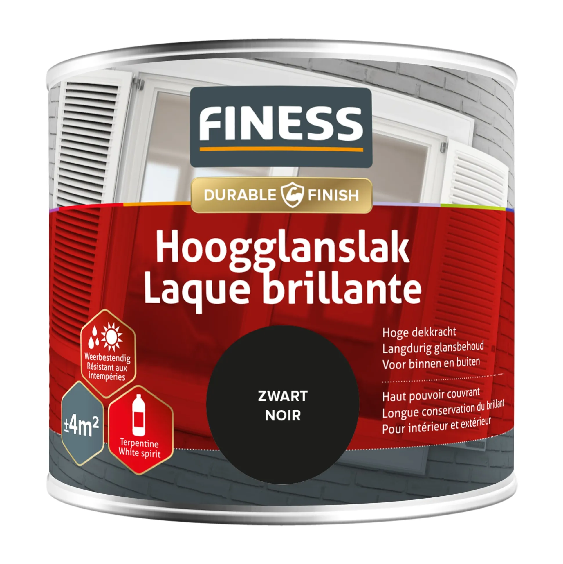 Hoogglans zwart 1428 250ml Finess