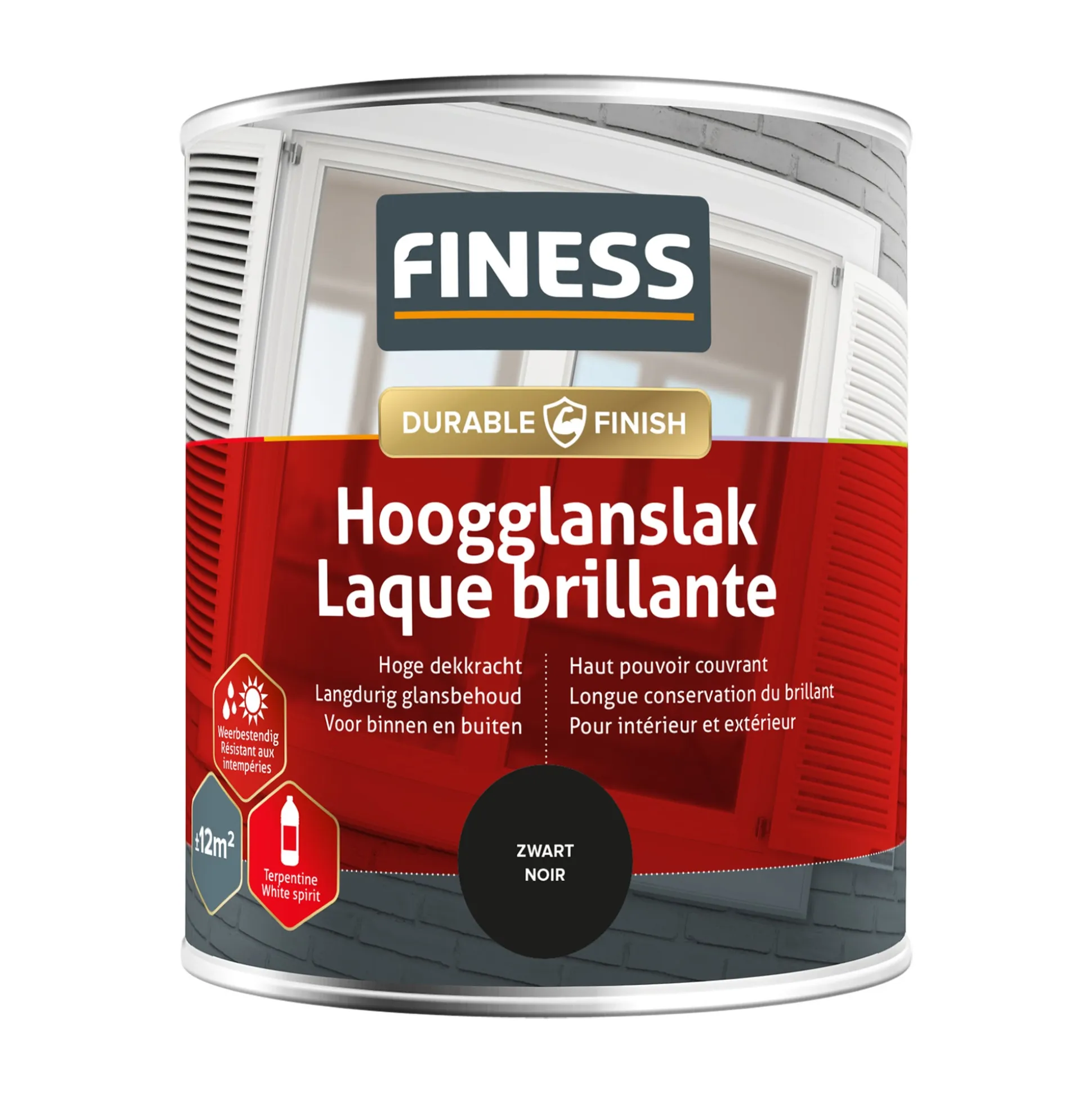 Hoogglans zwart 1428 750ml Finess