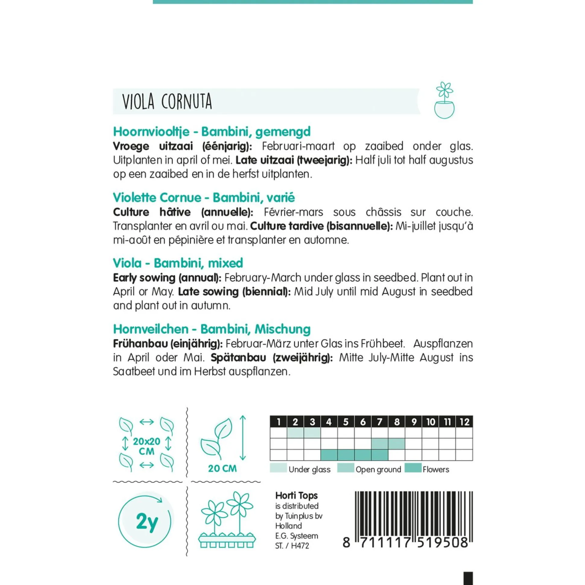 Hoornviooltjes Bambini mix
