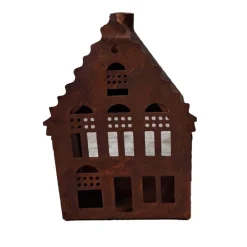 Huis deco 8 x 11 cm roest