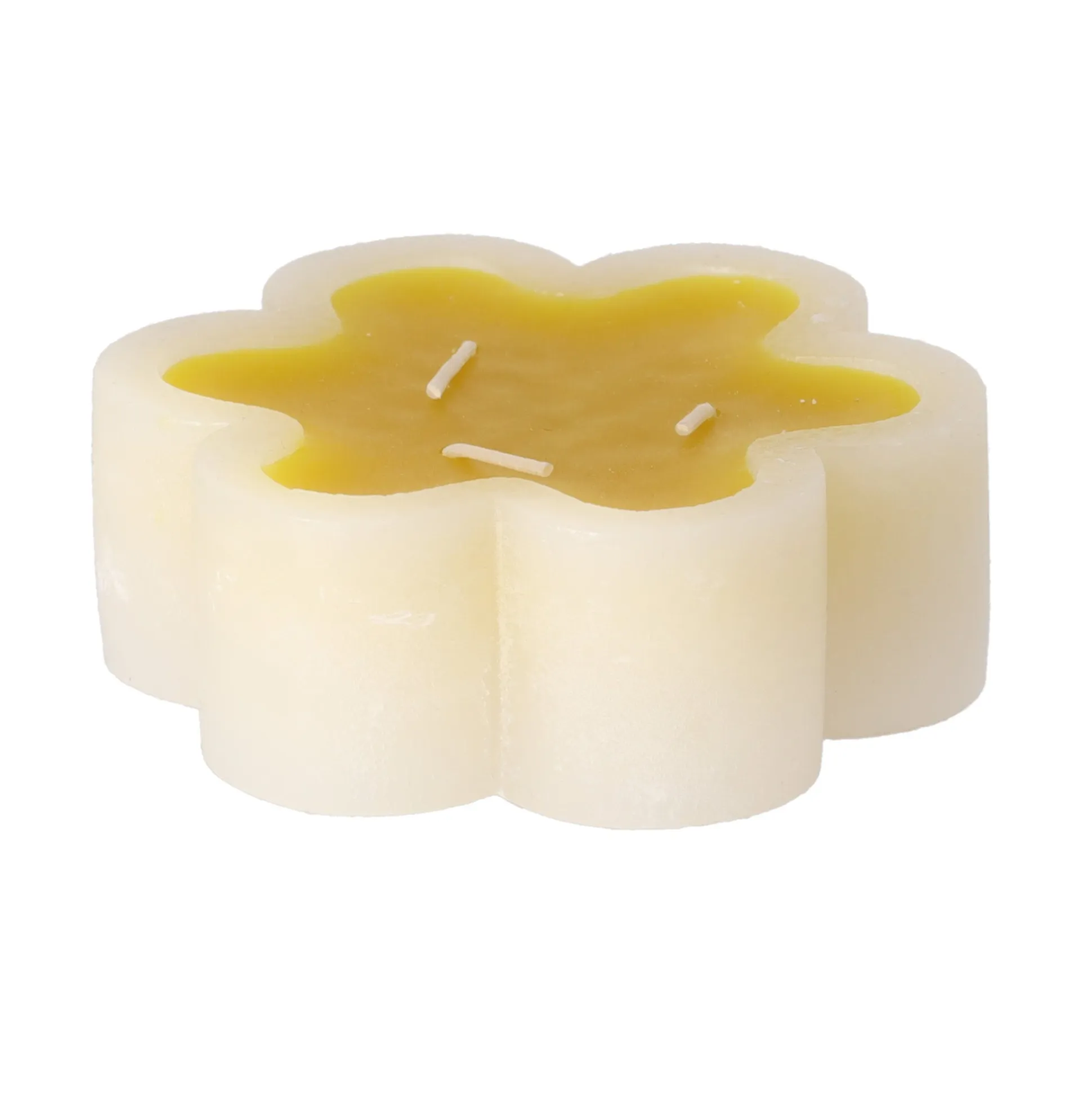 Kaars bloem geel 12 x 4 cm