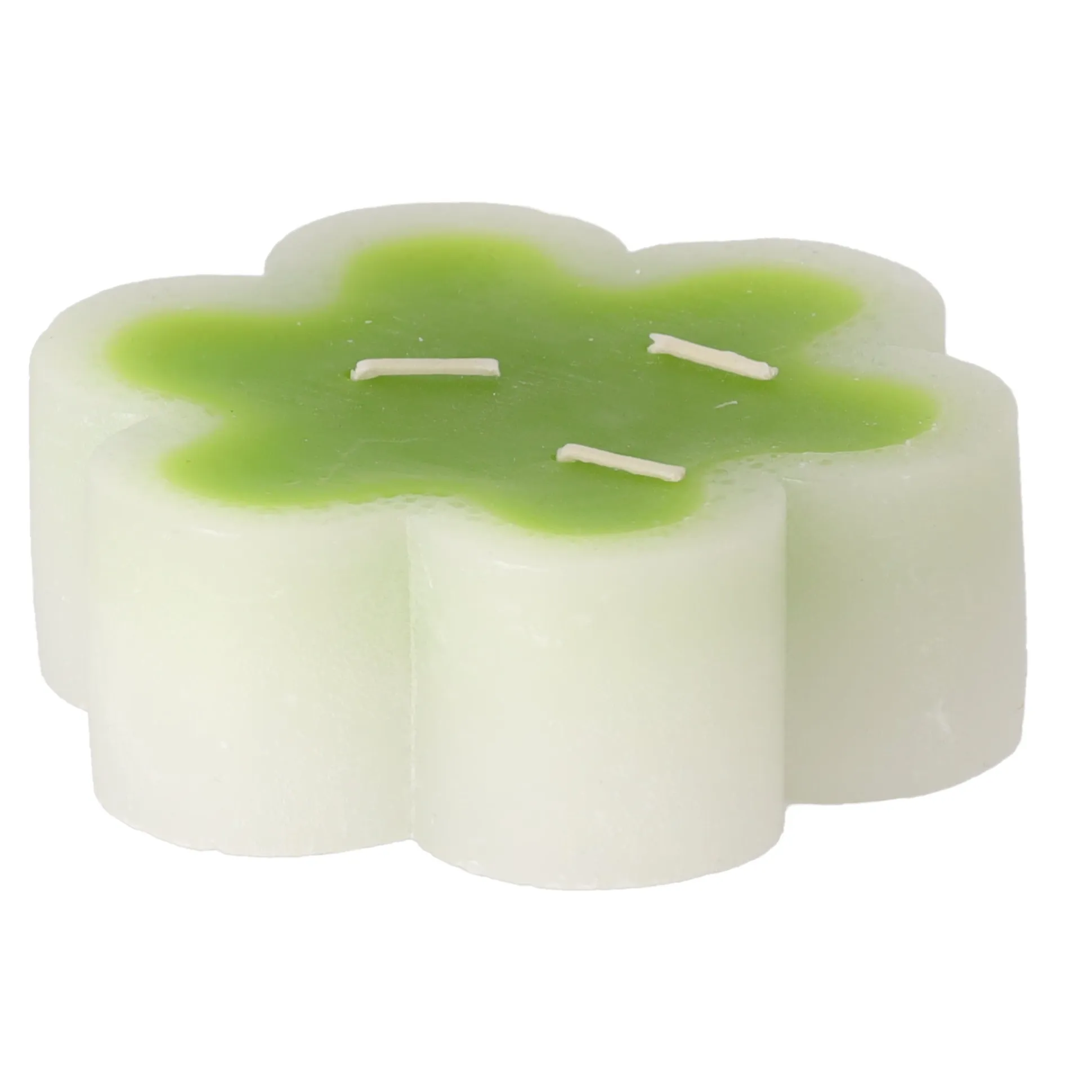 Kaars bloem groen 12 x 4 cm
