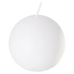 Kaars bol 80mm wit O'Malley