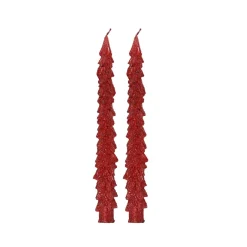 Kaars diner boom 25 cm rood 2st.