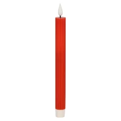 Kaars diner rib LED 25 cm rood