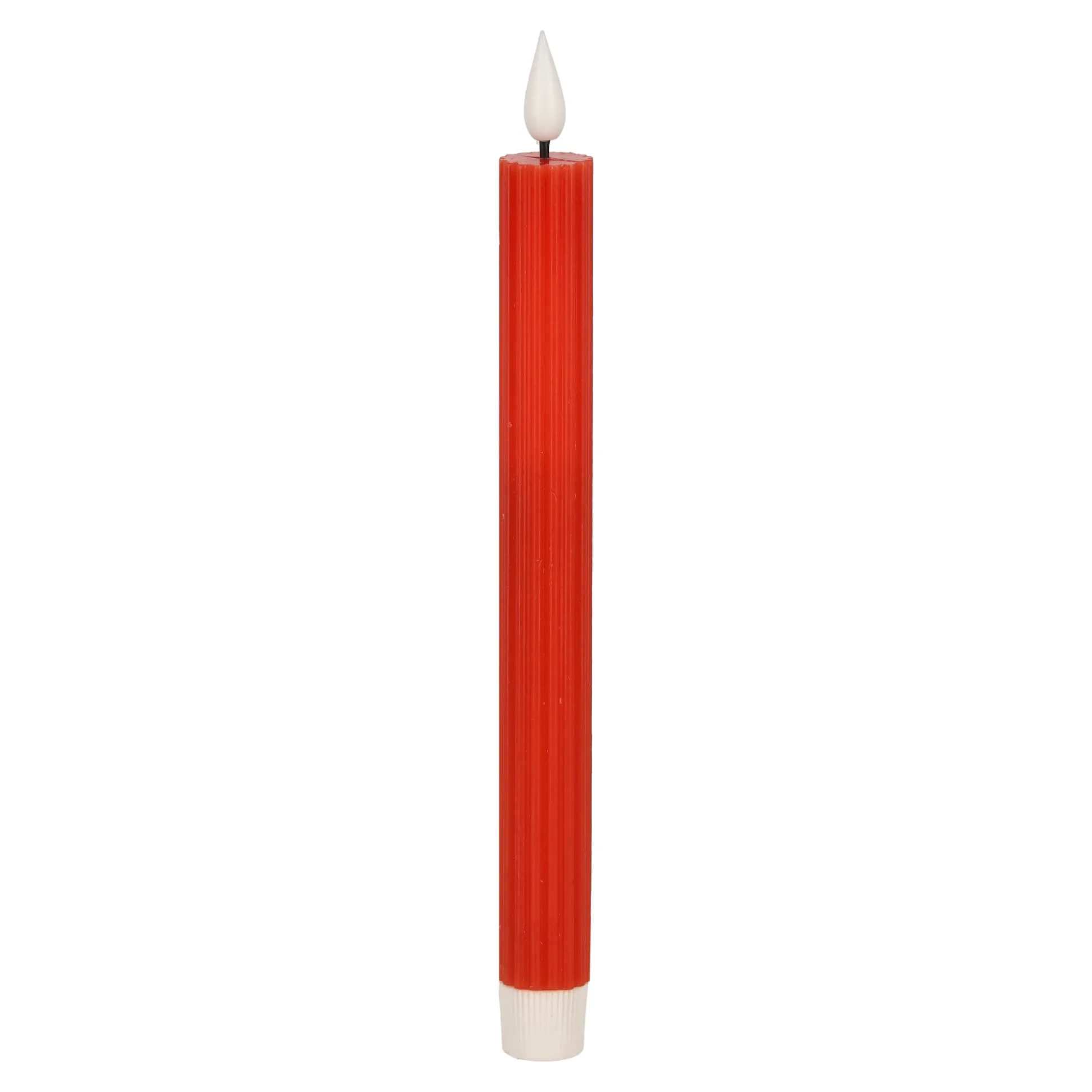 Kaars diner rib LED 25 cm rood