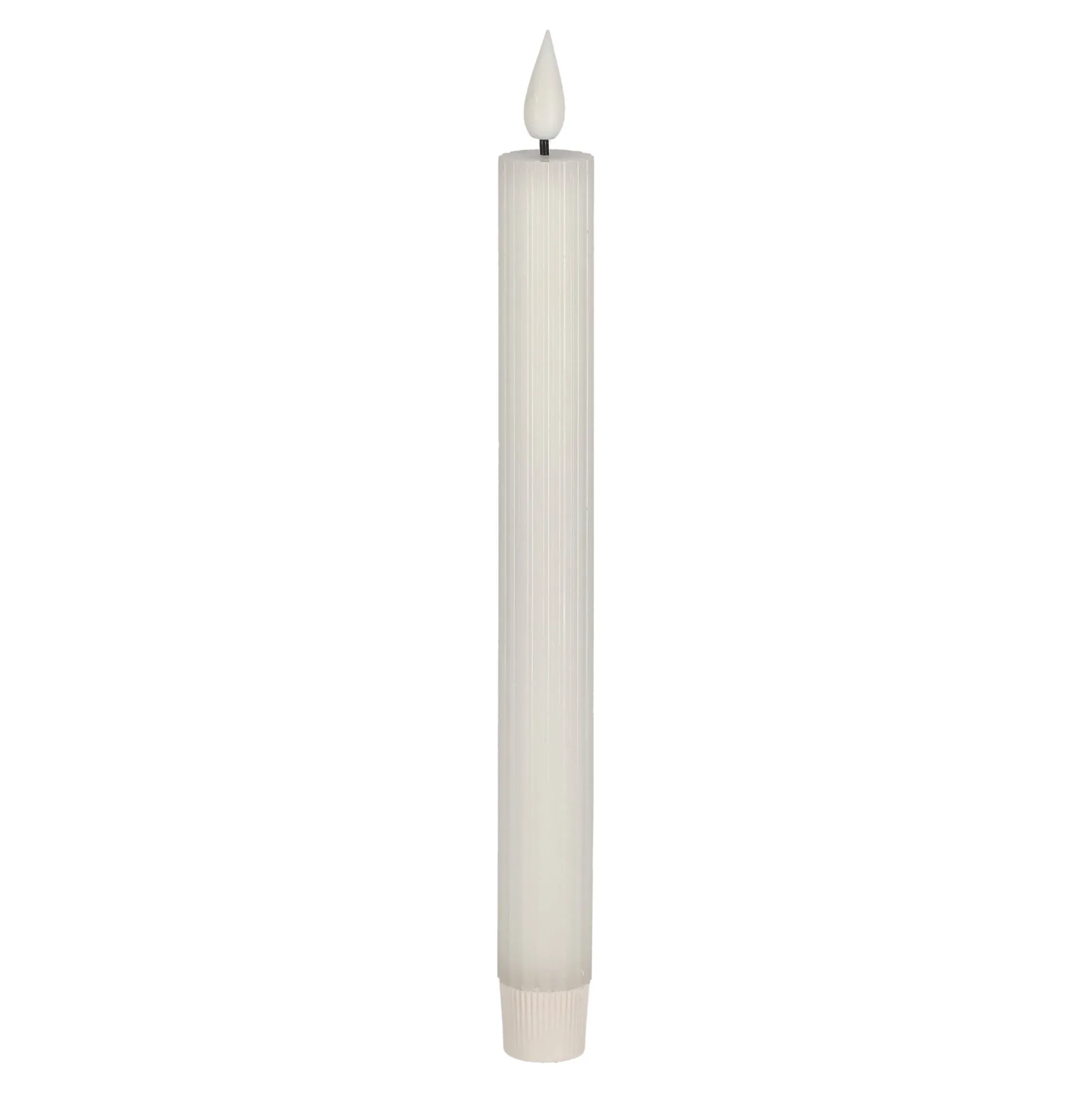 Kaars diner rib LED 25 cm wit