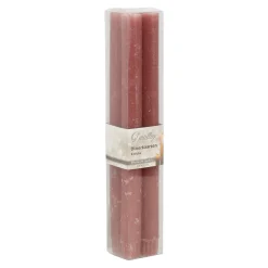 Kaars diner rustiek oud roze 4st