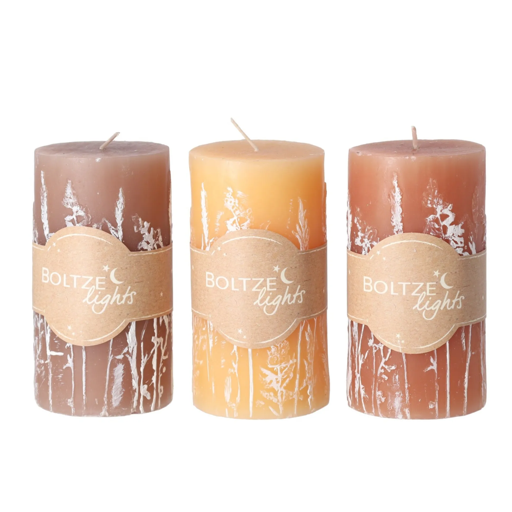 Kaars Graser 13 cm 3 assorti oranje