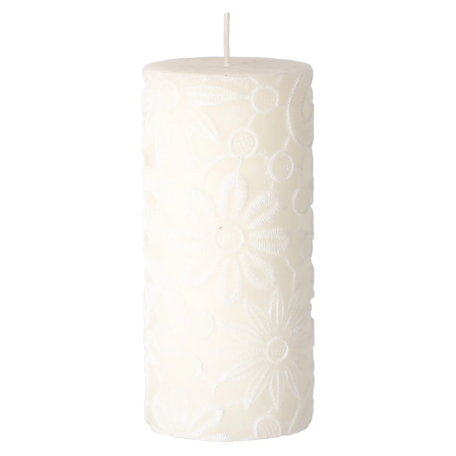 Kaars lace 7 x 10 cm wit wit