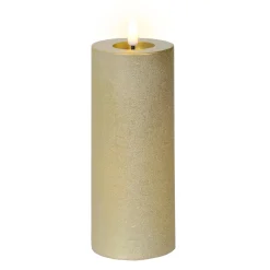 Kaars led glitter goud 19 cm