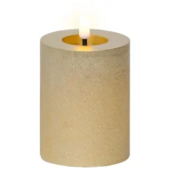 Kaars led glitter goud 11 cm