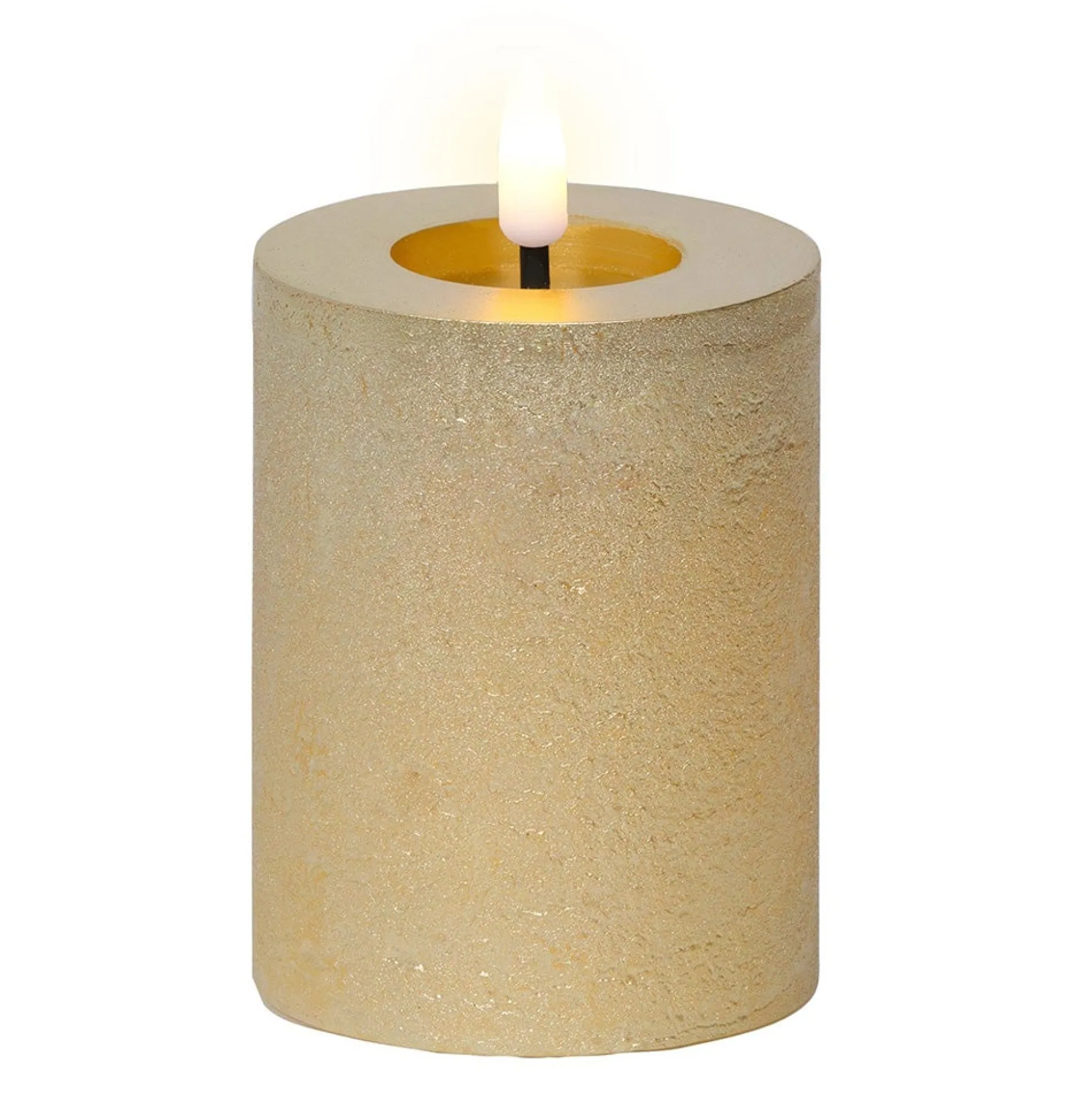 Kaars led glitter goud 11 cm