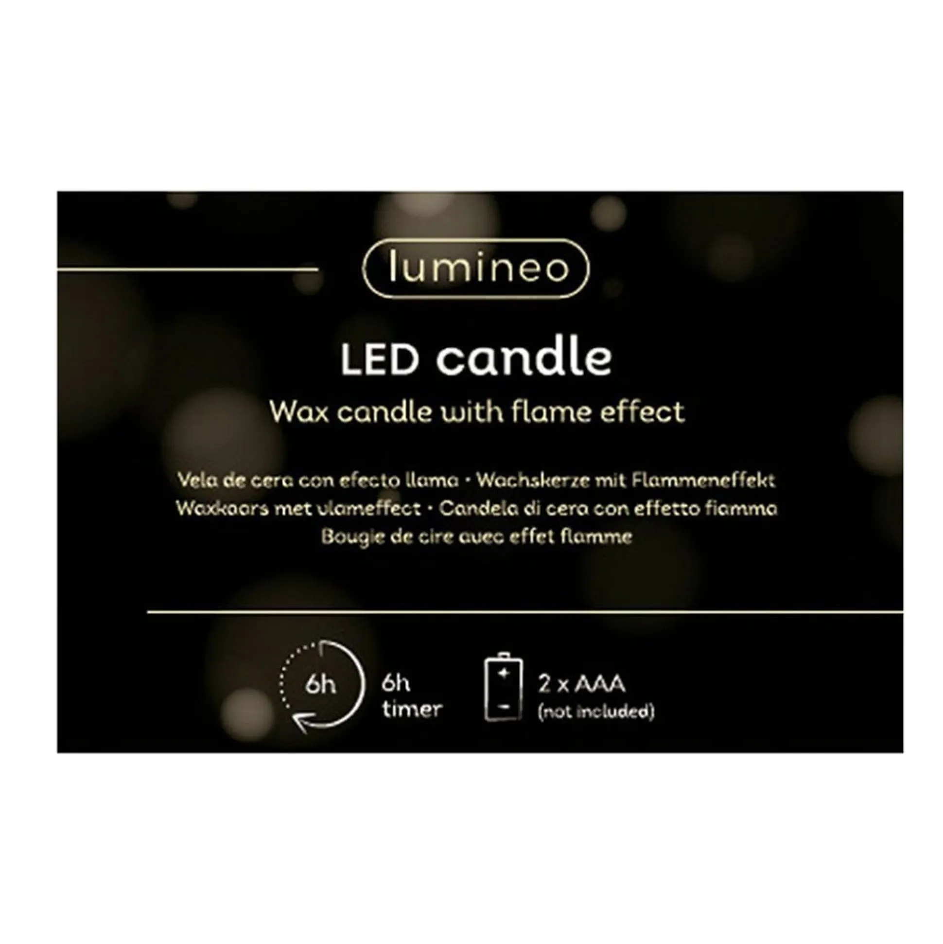Kaars led glitter goud 11 cm