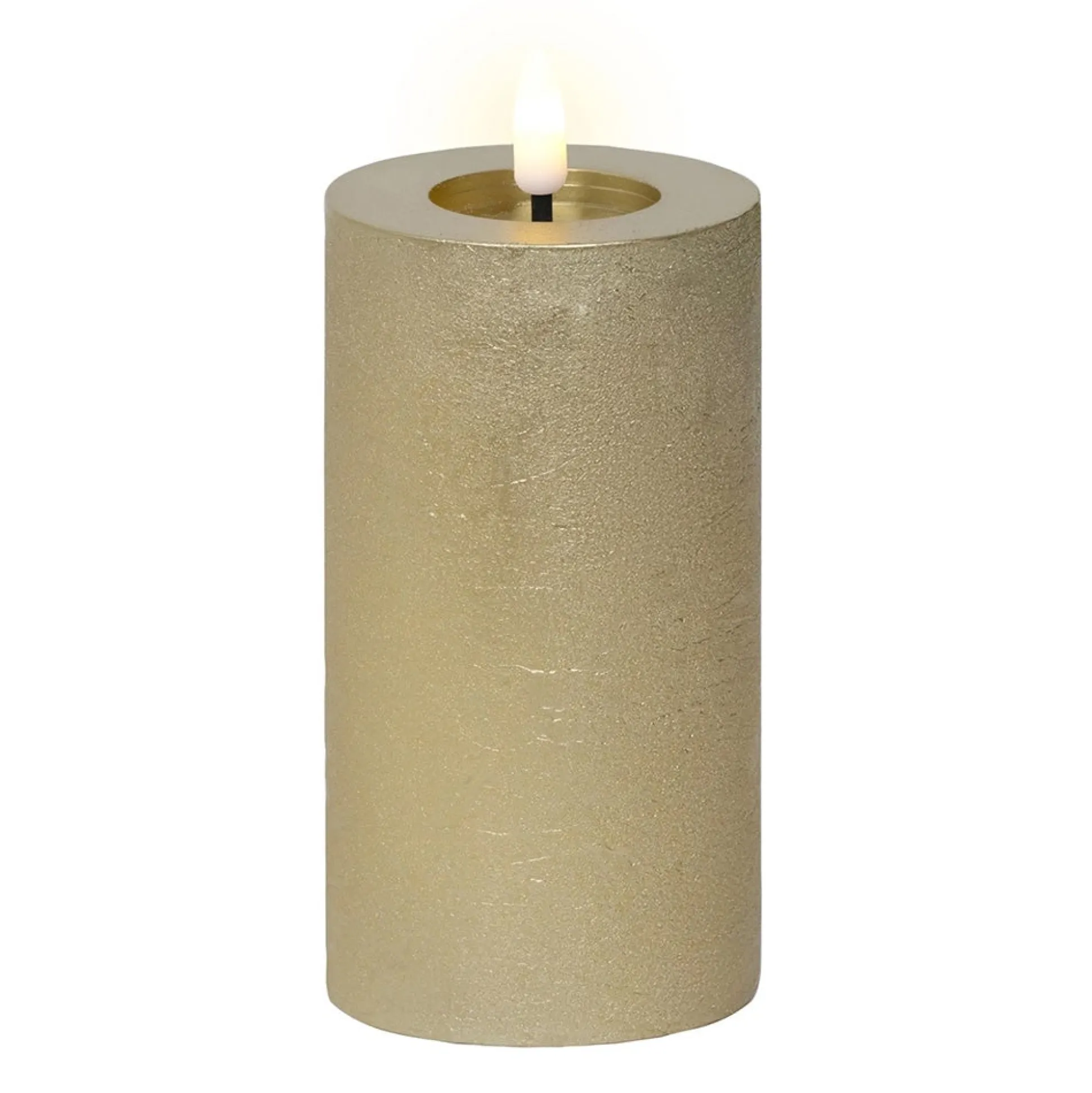 Kaars led glitter goud 15 cm