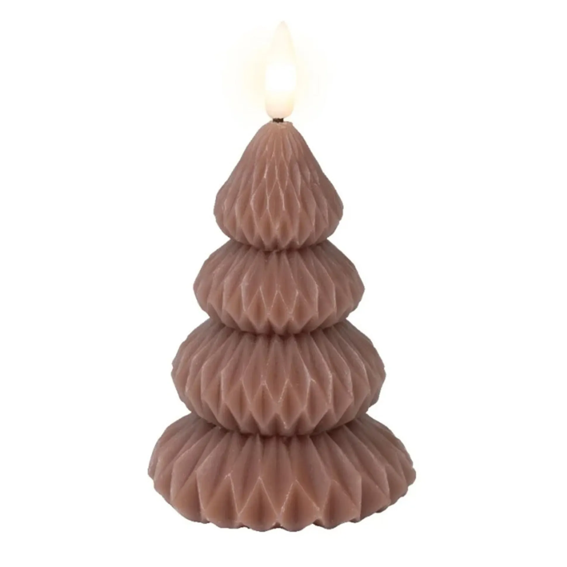 Kaars led kerstboom bruin 10 cm