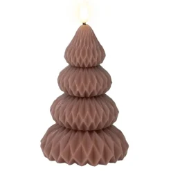 Kaars led kerstboom bruin 13 cm