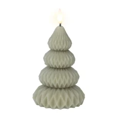 Kaars led kerstboom groen 13 cm