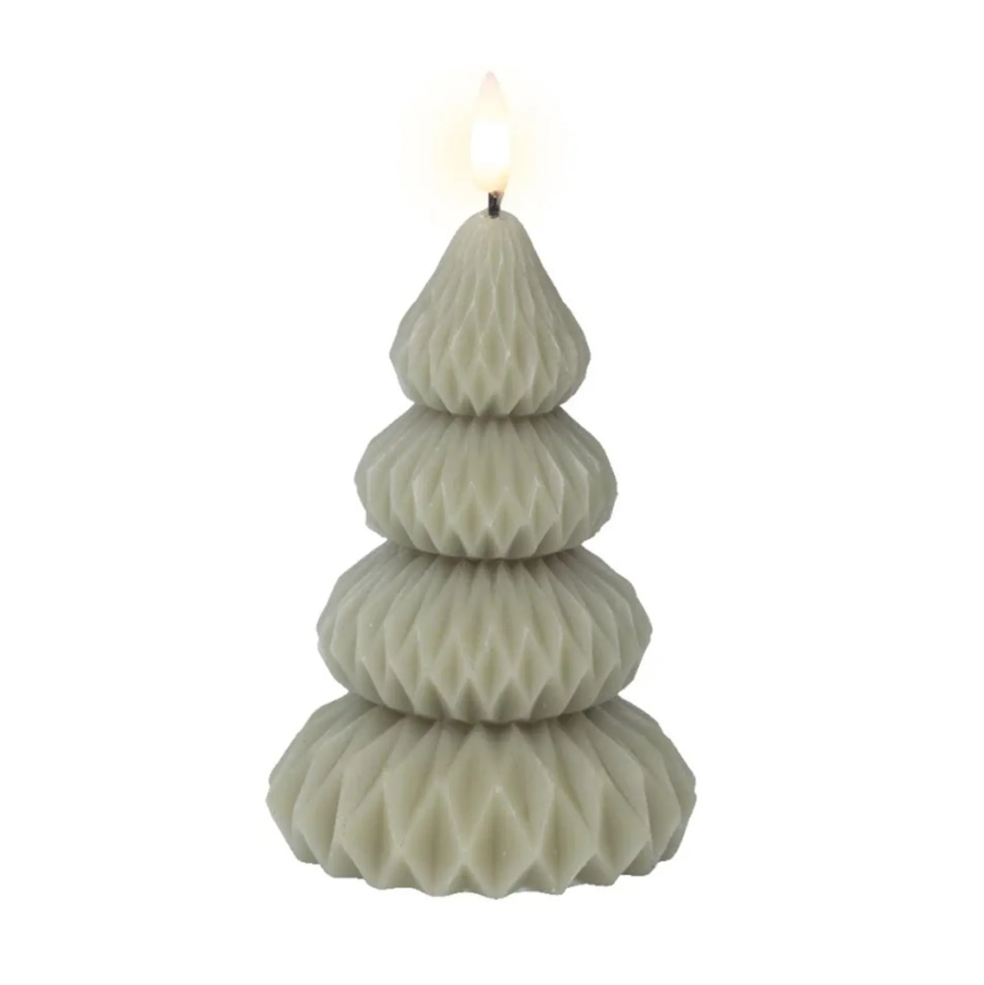 Kaars led kerstboom groen 13 cm