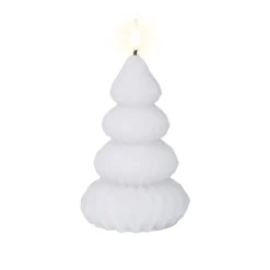 Kaars led kerstboom wit 13 cm