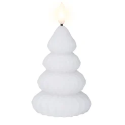 Kaars led kerstboom wit 10 cm