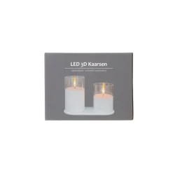 Kaars LED set 2 wit oplaadbaar