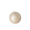 Kaars metallic bol 80mm champagne