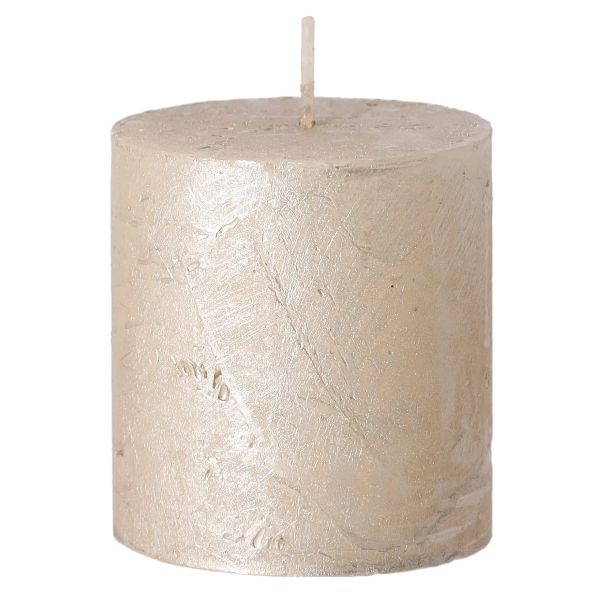 Kaars metallic 70x75mm champagne